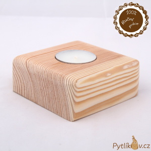 Svícen dřevěný přírodní - hladký, oblé hrany
