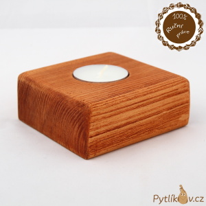 Svícen dřevěný lazura - rustikální, oblé hrany