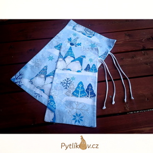 Vánoční skřítci - modrá 20 x 37 cm