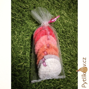 Laděnky sada mix růžová - odličovací tampony 7 ks v dárkovém pytlíčku