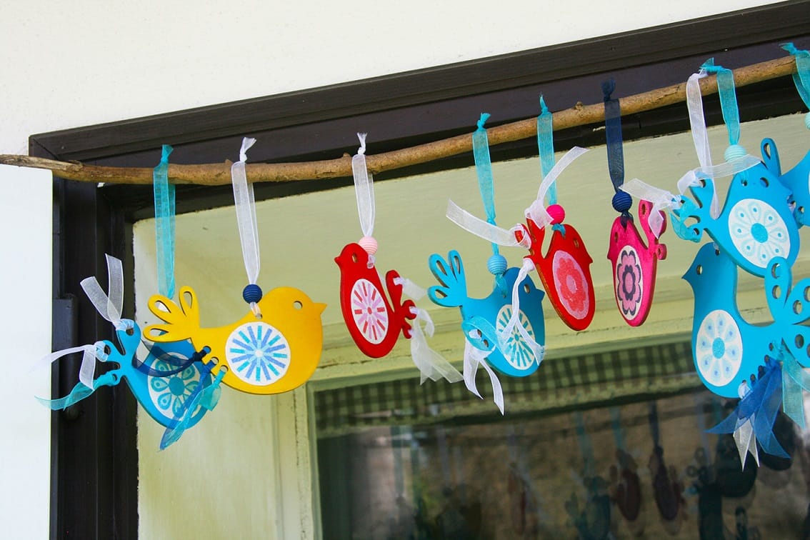 Pískování - dárková sada Ptáčci z překližky s mandalovým bříškem Žlutá (457)