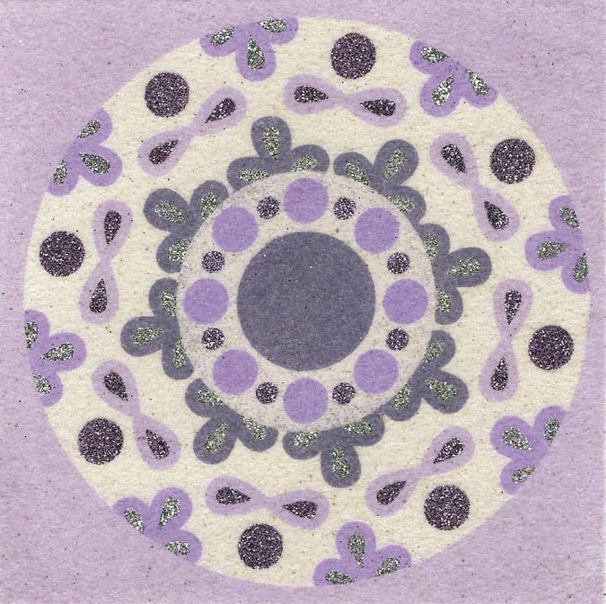 Pískování Sada mandaly Fialové 10x10cm (329)