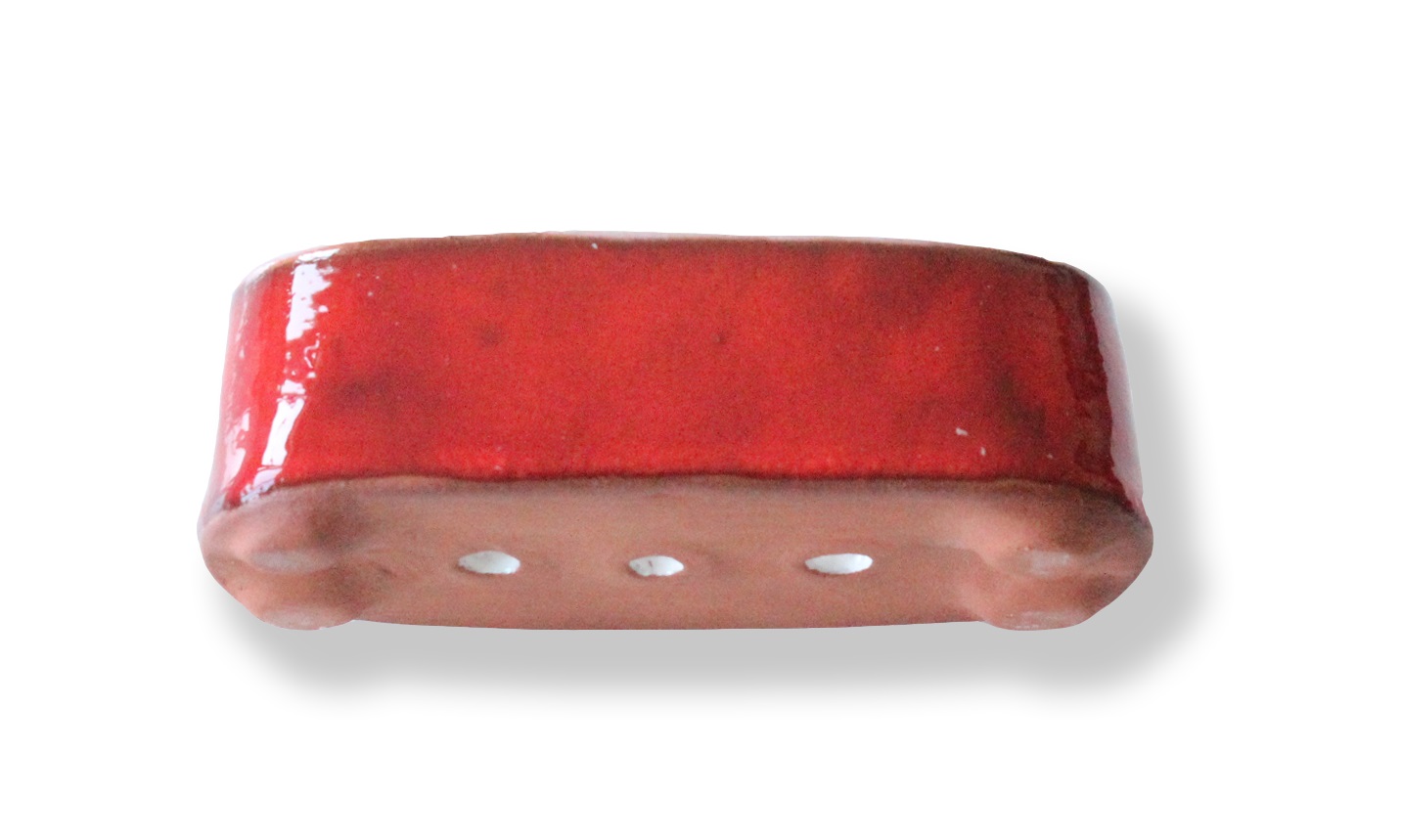 Keramická mydlenka ohnivě červená