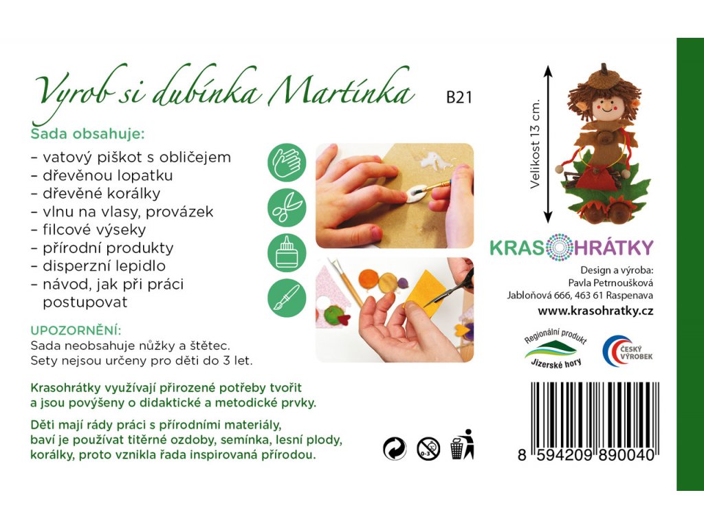 Krasohrátky Kreativní sada Dubínek Martínek