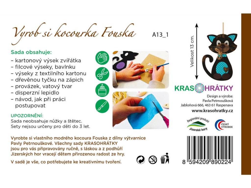 Krasohrátky Kreativní sada Modrý kocour Fousek