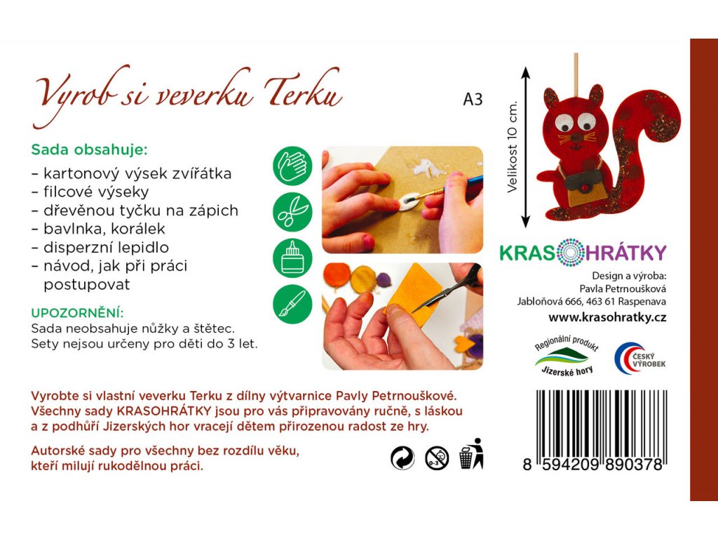 Krasohrátky Kreativní sada Veverka Terka