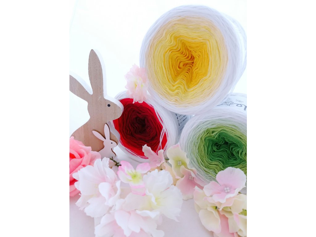YarnMellow Duhová klubíčka Butterfly Mini 85. Sedmikráska