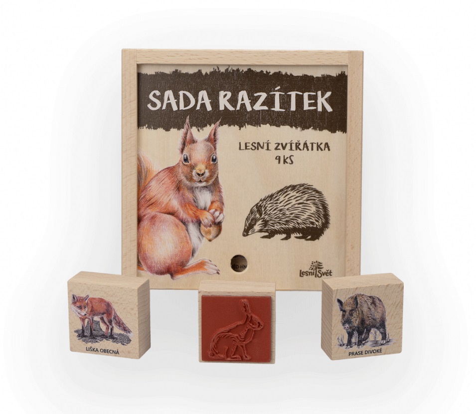 Lesní svět Razítka 9 kusů Lesní zvířátka