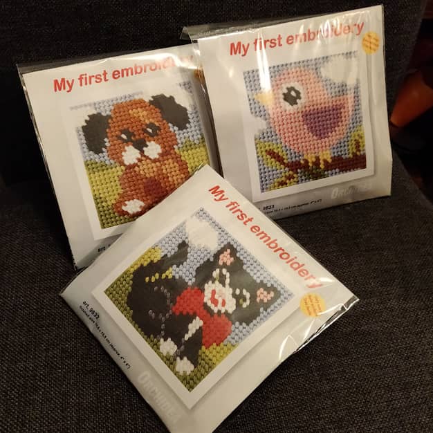 Kreativní sada na vyšívání Kočička 10,5x10,5cm