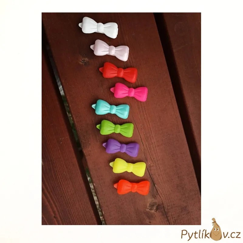 Plastové sponky - mašle Auer Bavaria 1 ks - růžová perleťová