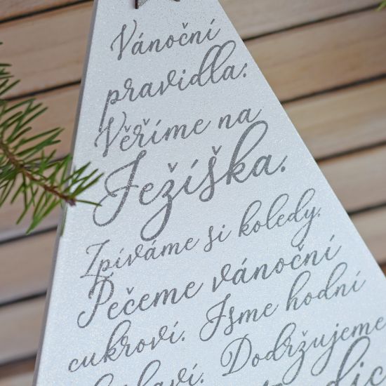 Housedecor vánoční dekorace - Stromeček Vánoční pravidla