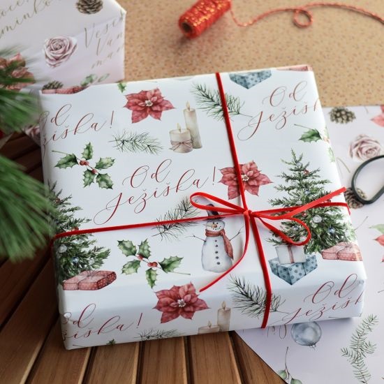 Housedecor Vánoční balící papír 0,7x1m - Od Ježíška
