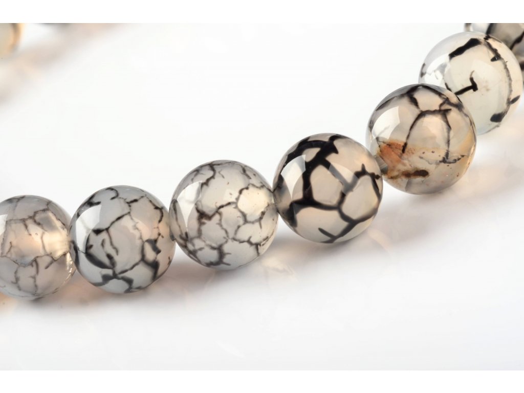 Náramek Achát dračí černý 8mm