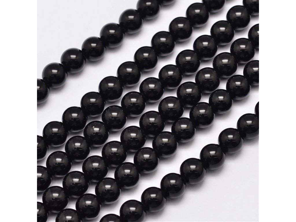 Náramek Obsidián černý 8mm