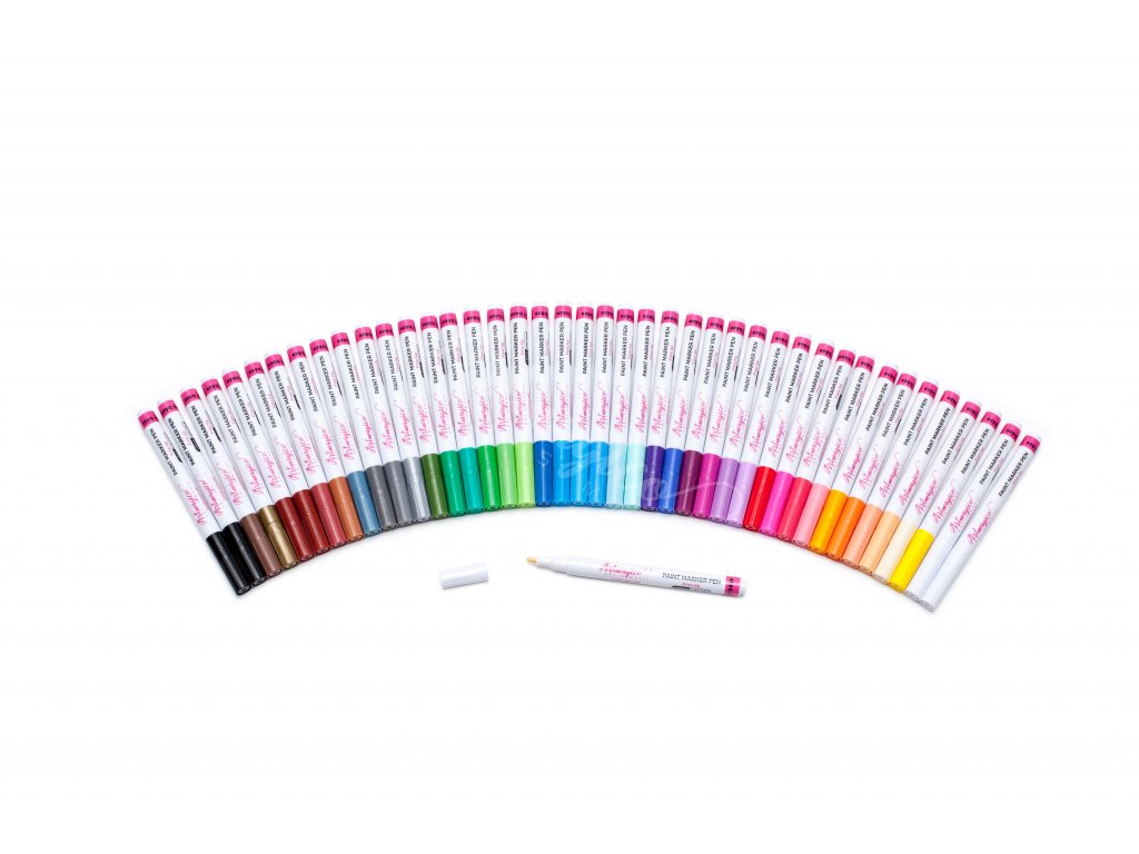 Artmagico akrylový popisovač s jemným hrotem (1 mm) 42 ks