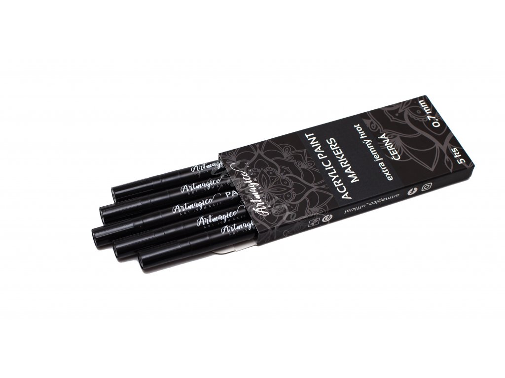Artmagico akrylový popisovač 5 kusů černá 0,7 mm