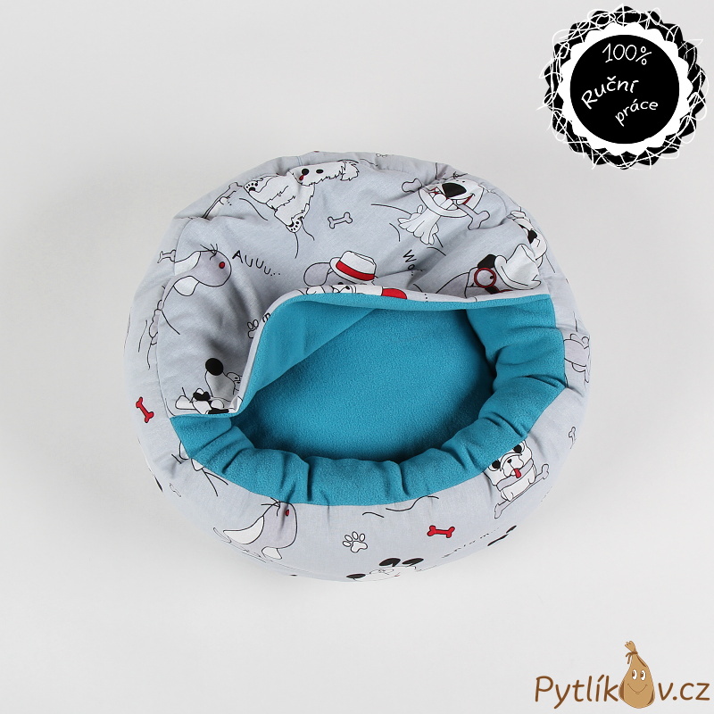 Pejsci tyrkysová - schovávací pelíšek 40cm Smarti Fashion