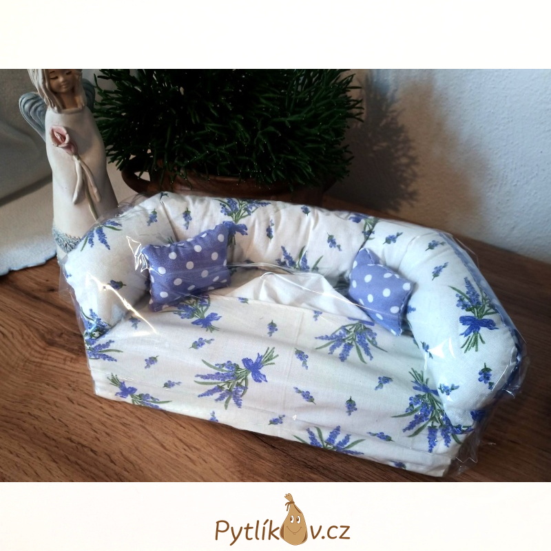 Kanape - látkový obal na hygienické kapesníčky - levandule