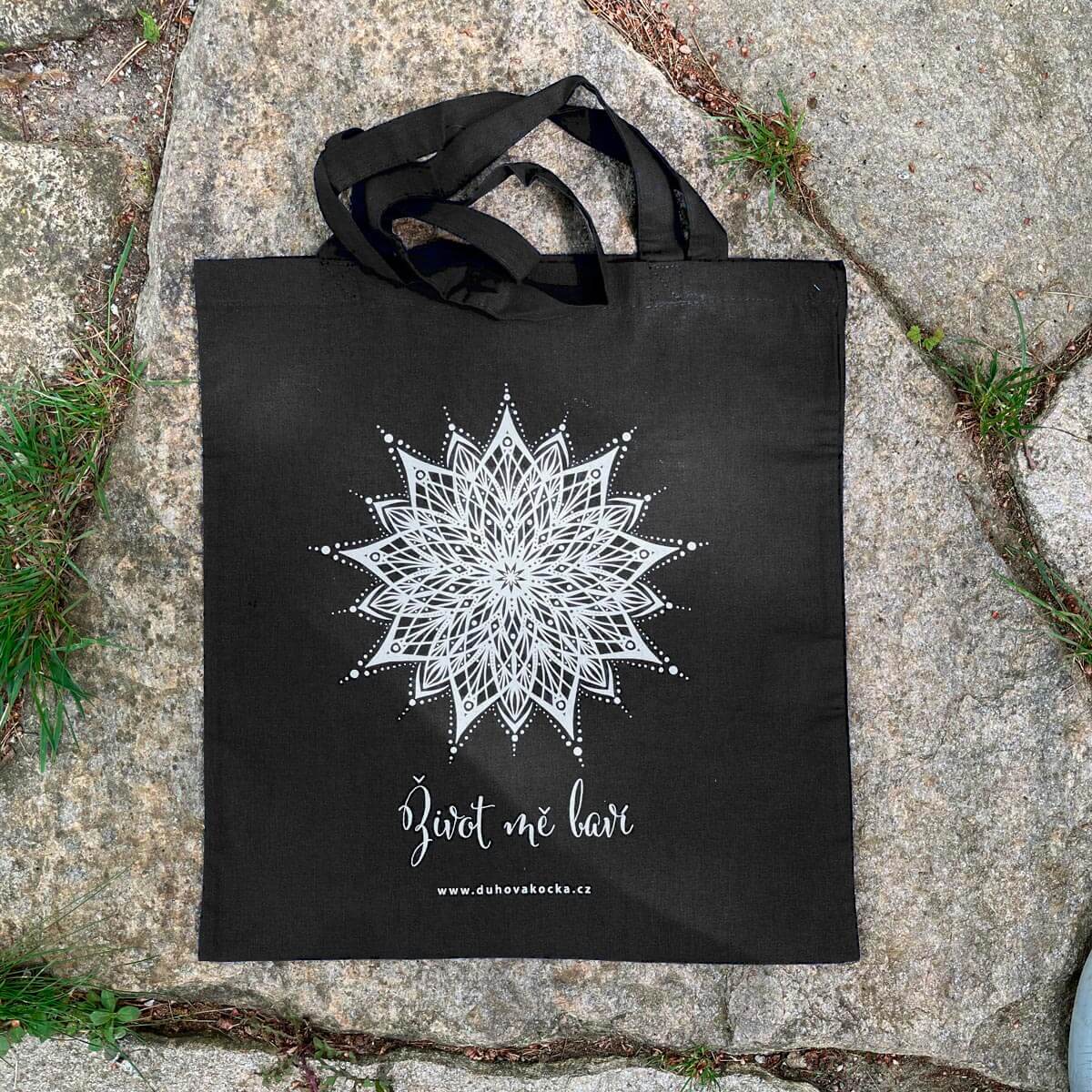 Duhová kočka Ekotaška – Život mě baví – tmavě modrá