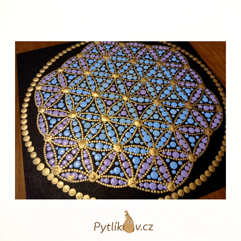 Obrázek tečkovaná mandala 20x20 cm