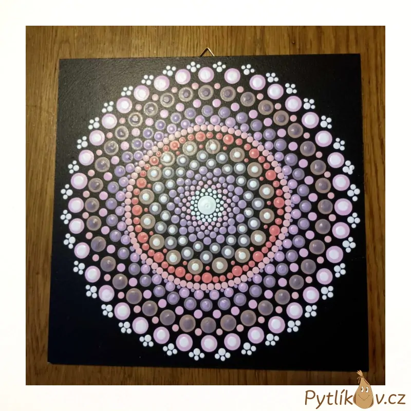 Obrázek tečkovaná mandala 20x20 cm