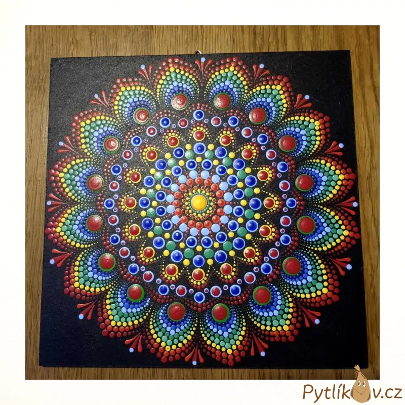 Obrázek tečkovaná mandala 20x20 cm
