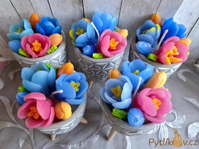 Svíčka v keramickém květináčku 130g Třešeň s mandlí