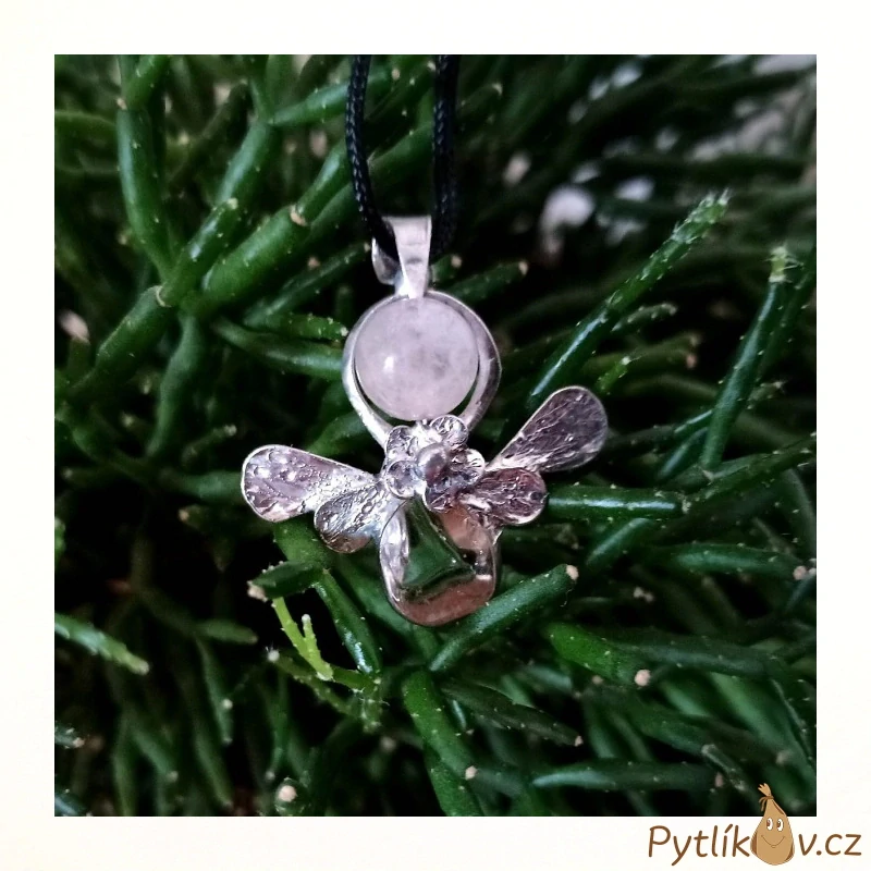 Náhrdelník ANDĚL MALÝ z cínu - křišťál