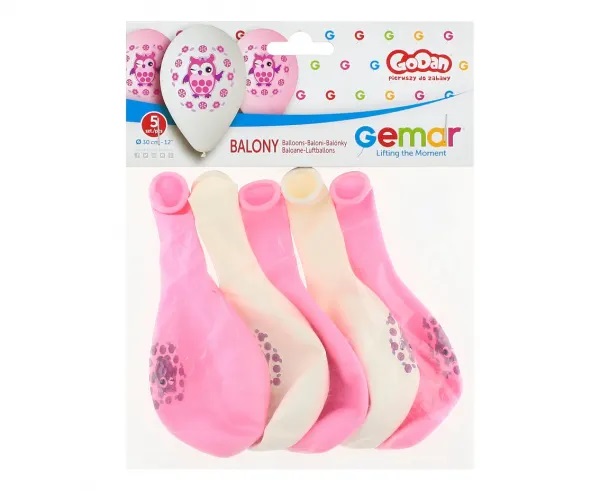 Gemar Latexové balónky PREMIUM Sova na helium 5 ks