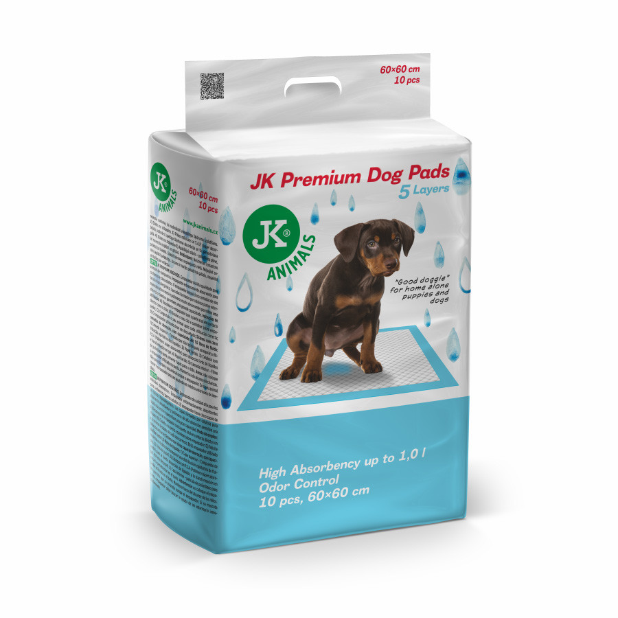 JK ANIMALS Premium Dog Pads 60×60 cm, 10 ks – absorpční podložky pro psy a štěňata