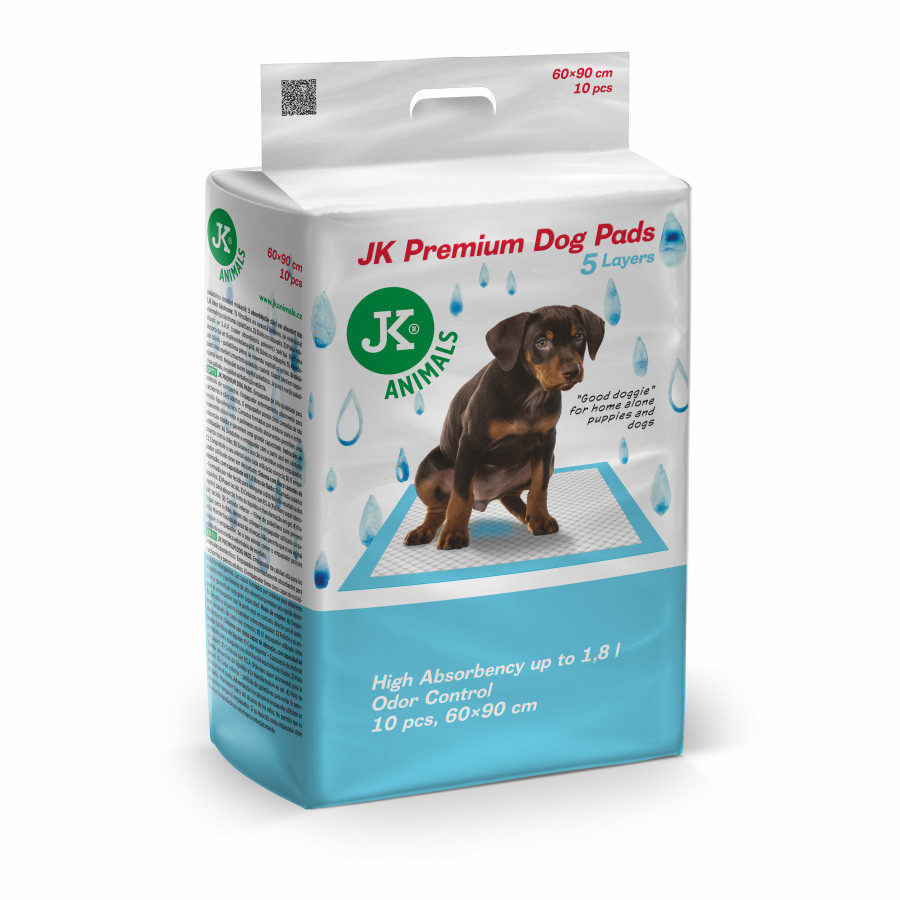 JK ANIMALS Premium Dog Pads 60×90 cm, 10 ks – absorpční podložky pro psy a štěňata