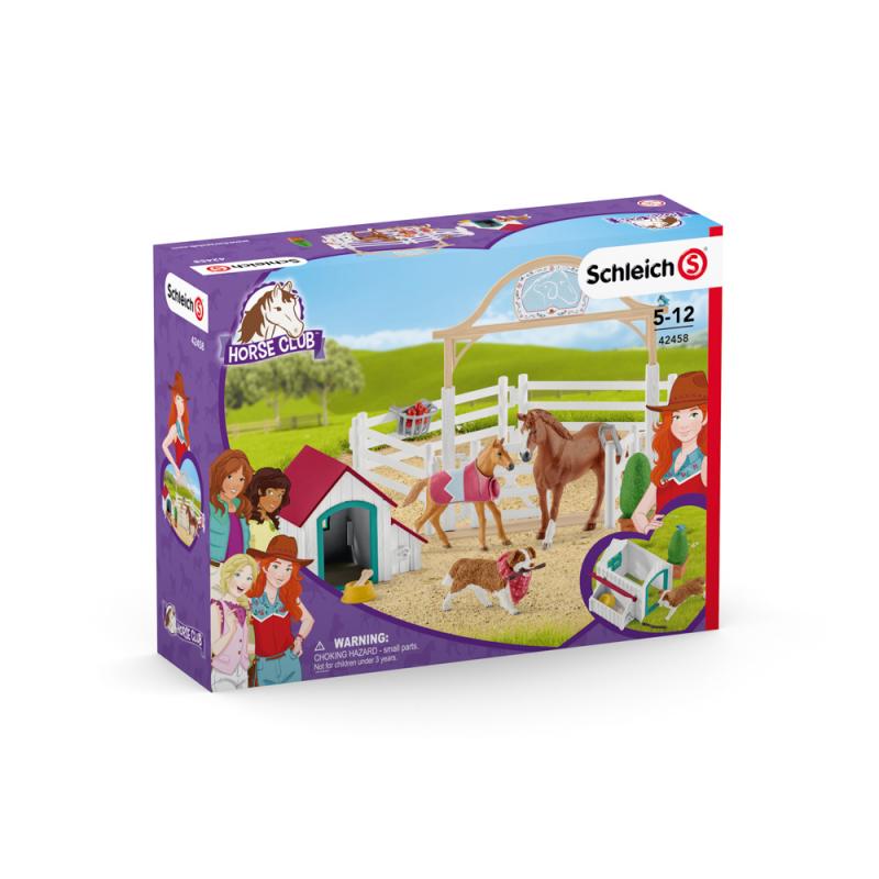 Schleich 42458 ohrada s koníky a fenka Ruby