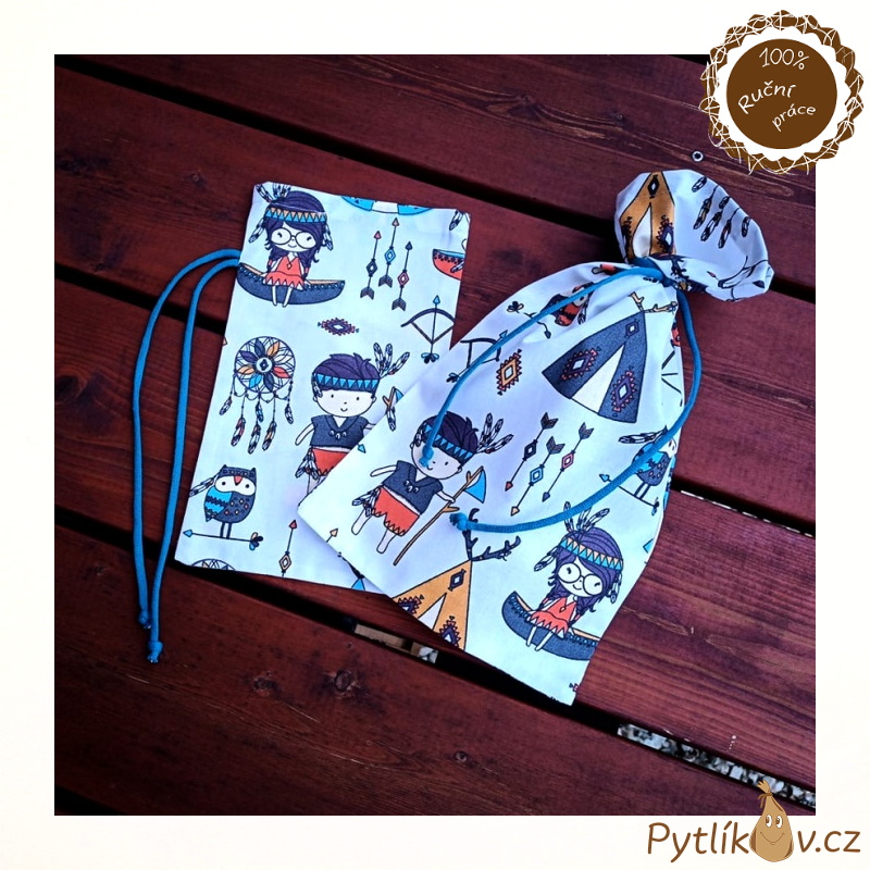 Indiáni plátěný pytlík 14 x 25 cm