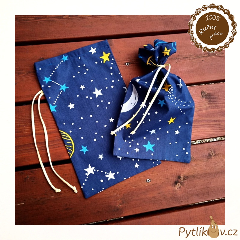 Vesmír plátěný pytlík 19 x 35 cm