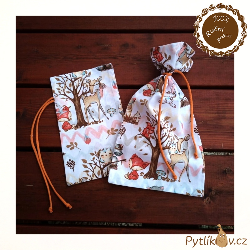 Podzimní les plátěný pytlík 14 x 25 cm