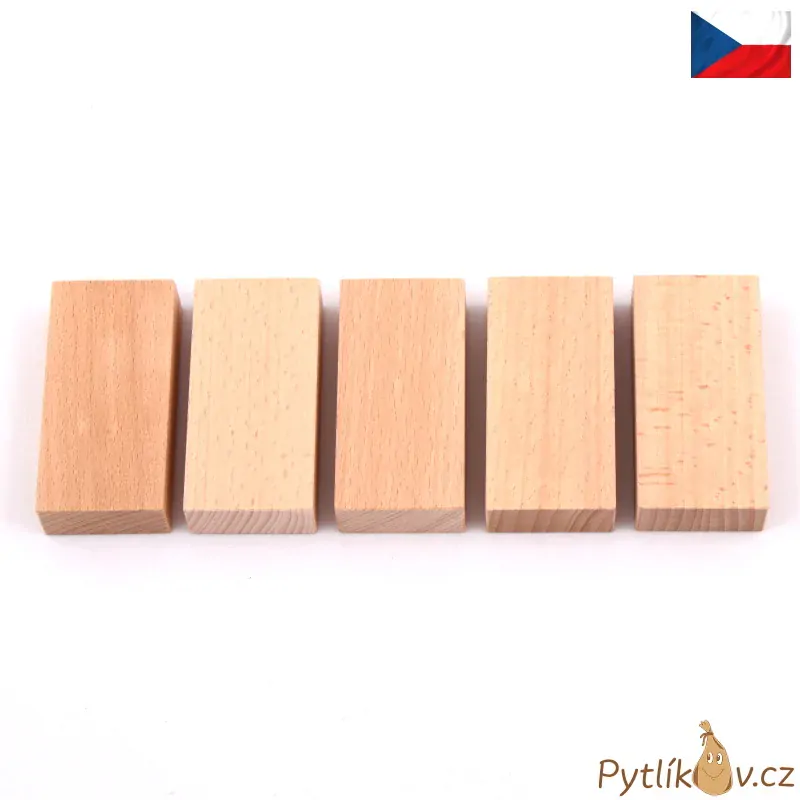 Dřevěný půl kvádr menší, provedení přírodní buk 5 ks