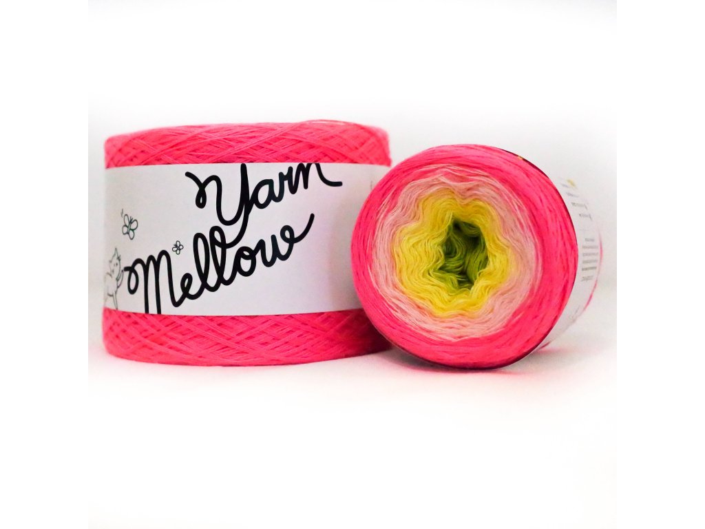 YarnMellow Duhová klubíčka Butterfly Mini 67. Neonka