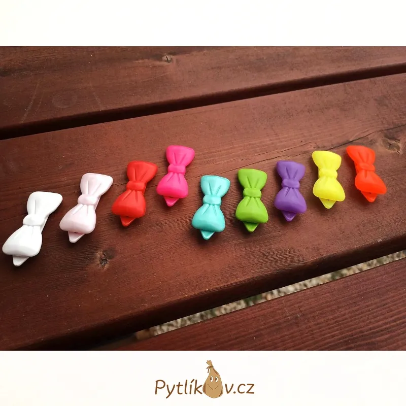 Plastové sponky - mašle Auer Bavaria 1 ks - růžová perleťová