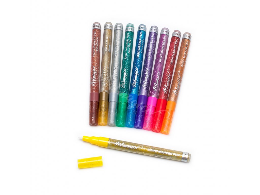 Artmagico akrylový popisovač s Extra jemným hrotem 0,7mm TŘPYTIVÉ 10 ks