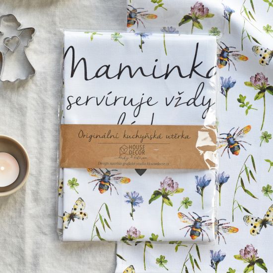 Housedecor Utěrka Louka - Maminka servíruje vždy s láskou