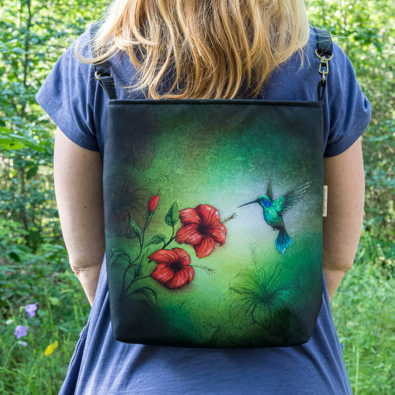 Duhová kočka Crossbody taška Kolibřík
