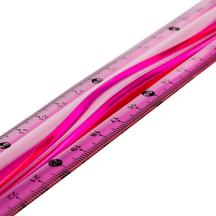 Ohebné rovné pravítko Easy Flex 20 cm růžová