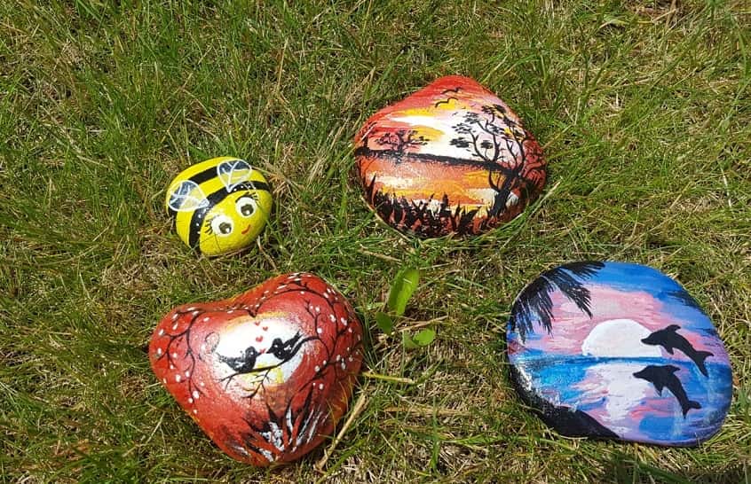 Barvy na kamínky akrylové základní lesklé 7 x 15 g