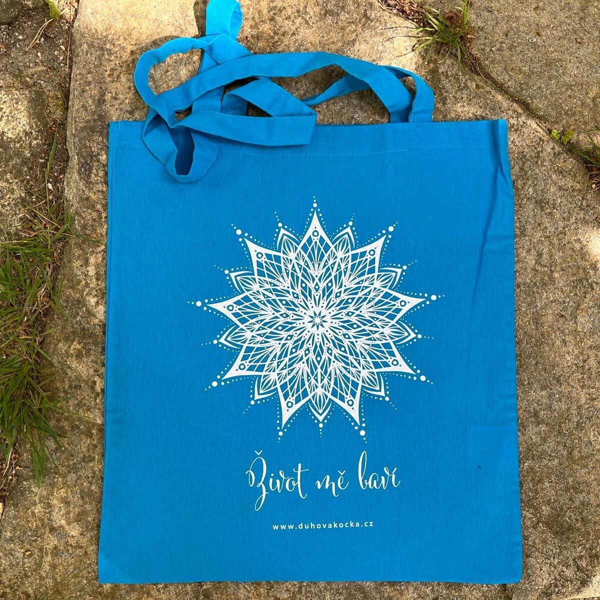 Duhová kočka Ekotaška – Život mě baví – tmavě modrá