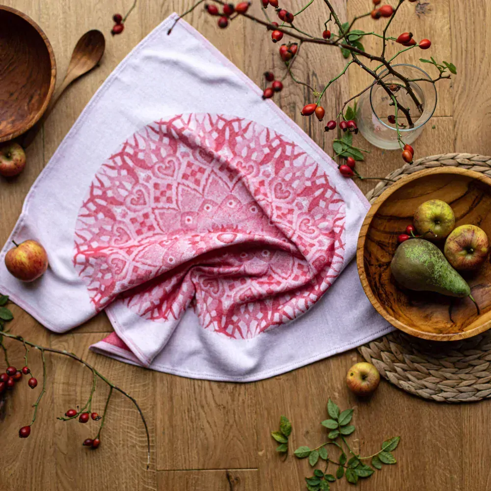 Utěrka mandalová – červená