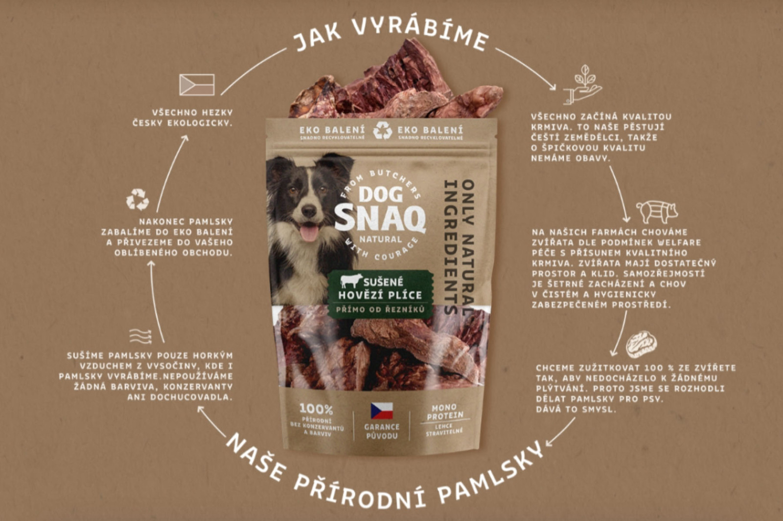 Dog Snaq - sušené hovězí dršťky, 100 g