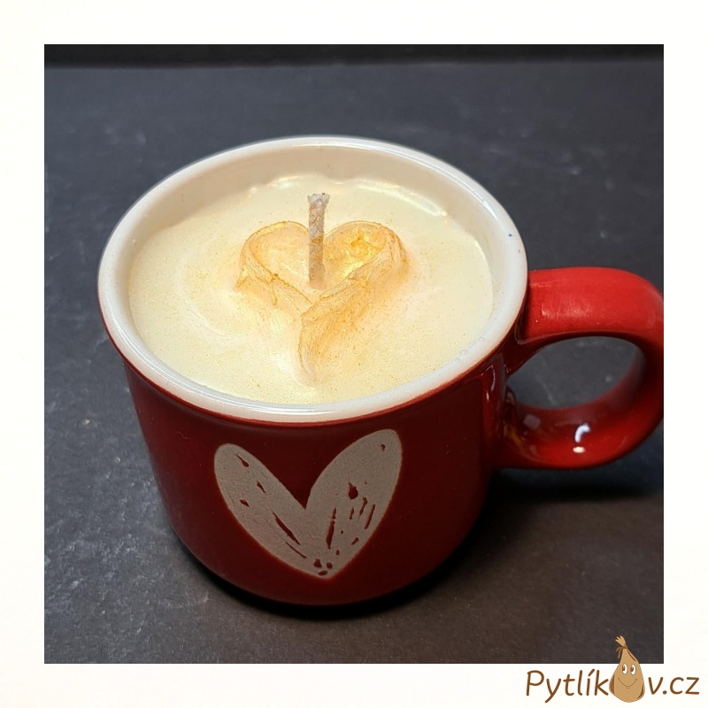 Svíčka v keramickém hrníčku srdce 80g