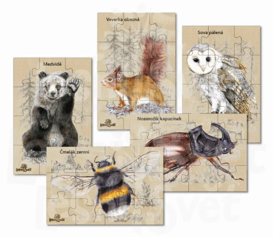 Lesní svět Puzzle do kapsy Otakárek
