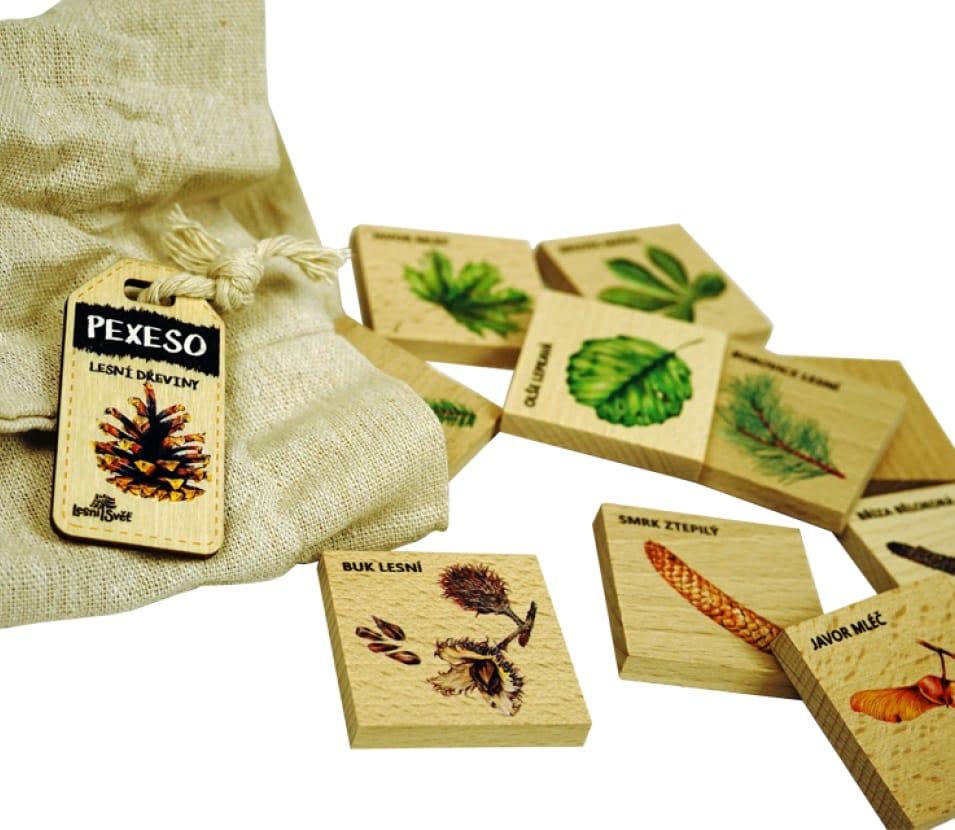 Lesní svět Pexeso Poznávací Malé Lesní dřeviny