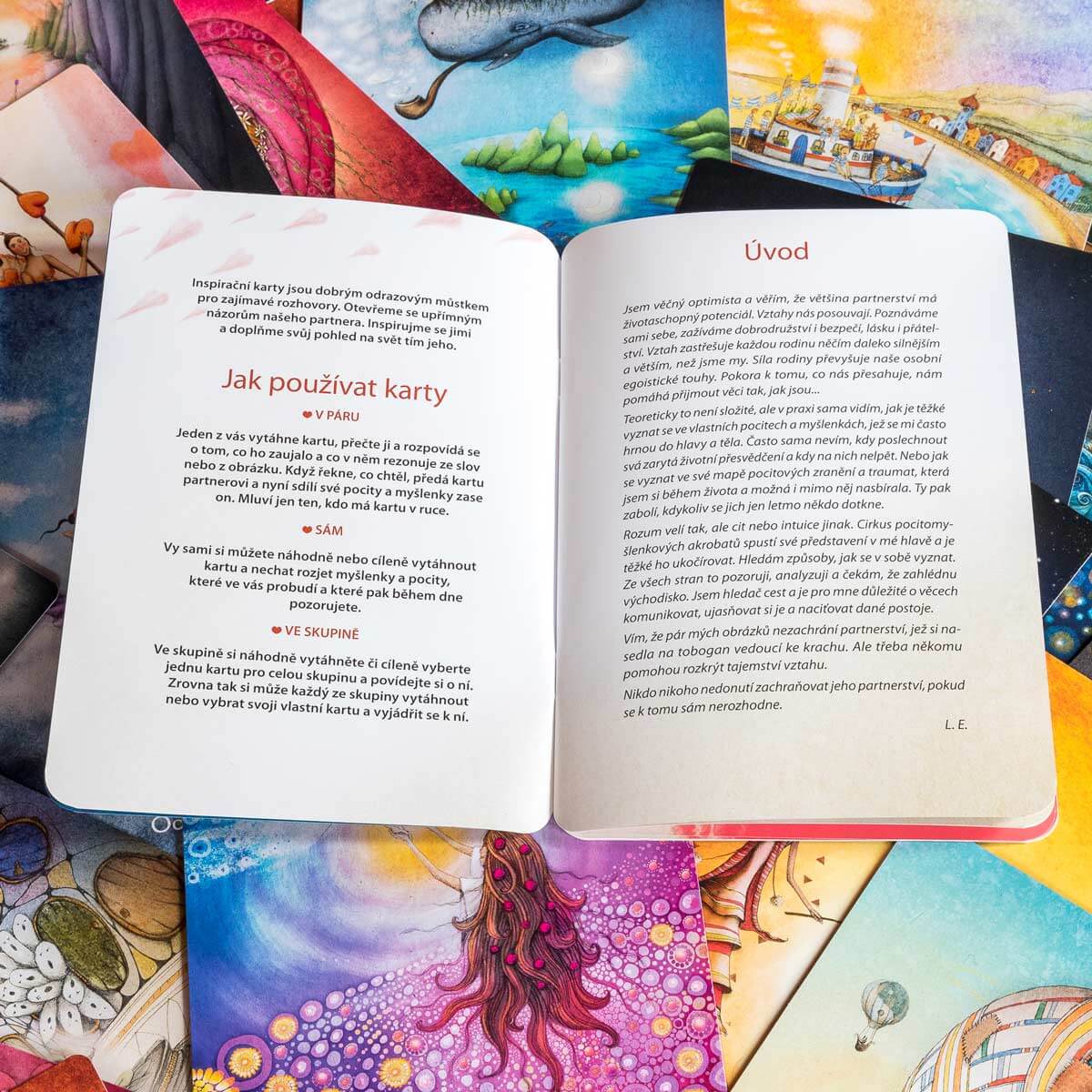 Duhová kočka On a Ona – Partnerské karty v krabičce